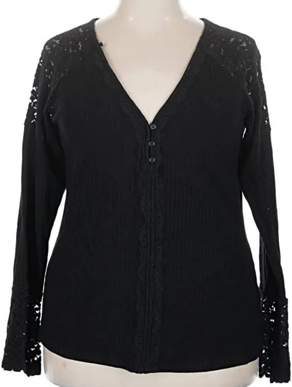 NWT Torrid Ribbed Top w/ Lace Bell Sleeves